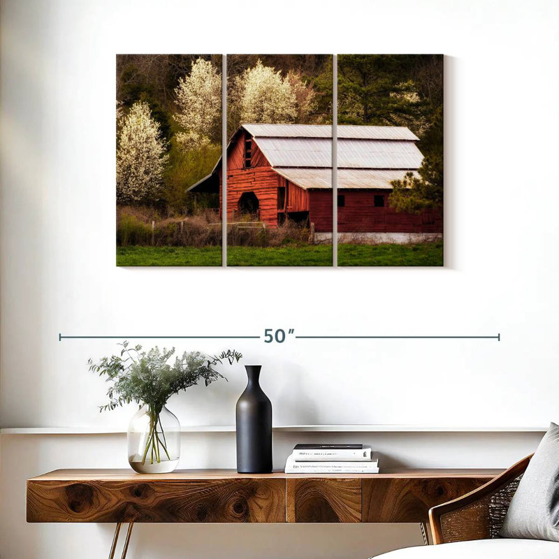Lilie Skylight Red Barn, 24" H x 38" W