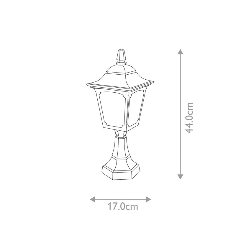 Whiston Pier Mount Light, Black, 44 cm