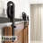 Black Rustic Spoke Wheel Design Non-Bypass Double Barn Door Hardware Kit( Door Not Included)-703793933