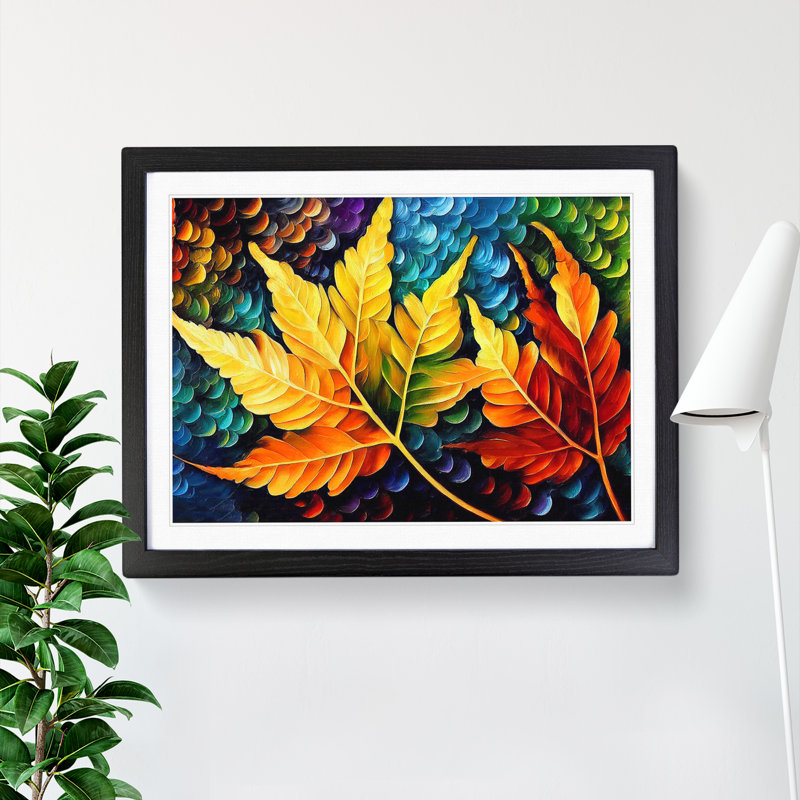 Glorious Plant Leaf Vol.6 - Framed Print, 25cm H x 34cm W x 2cm D, Black