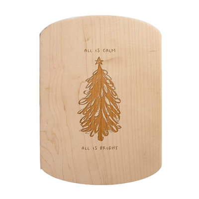 All is Calm All is Bright Maple Oval Cutting Board