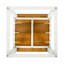Table d'appoint moderne à 2 niveaux en bois d'acacia et métal avec rangement pour patio et maison-1703834405