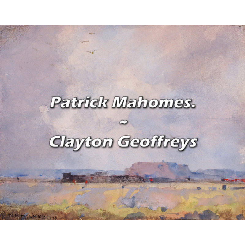 Citation artistique «Patrick Mahomes». Toile tendue par Clayton Geoffreys Gallery, H 33 po x l 48 po