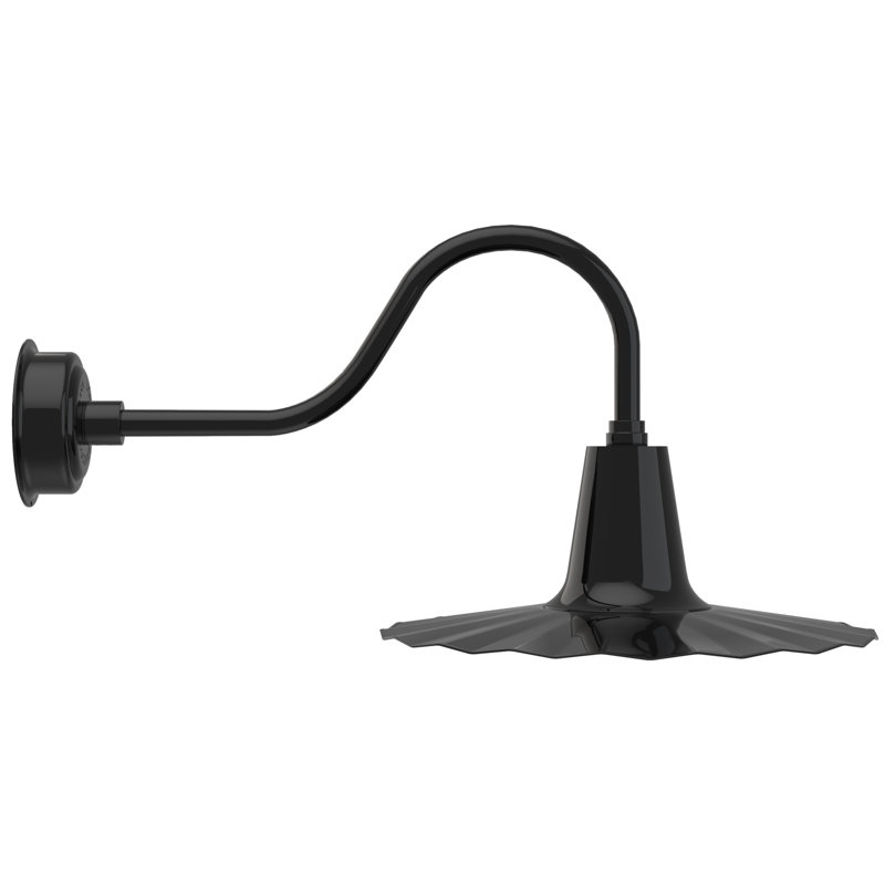 Luminaire de grange d’extérieur à del Iris, H 7,5 po x l 20 po x P 20 po, Noir
