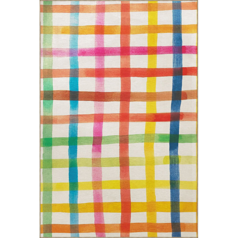 Tapis multicolore à rayures multicolores, Tapis de couloir 3 pi 3 po x 6 pi 7 po