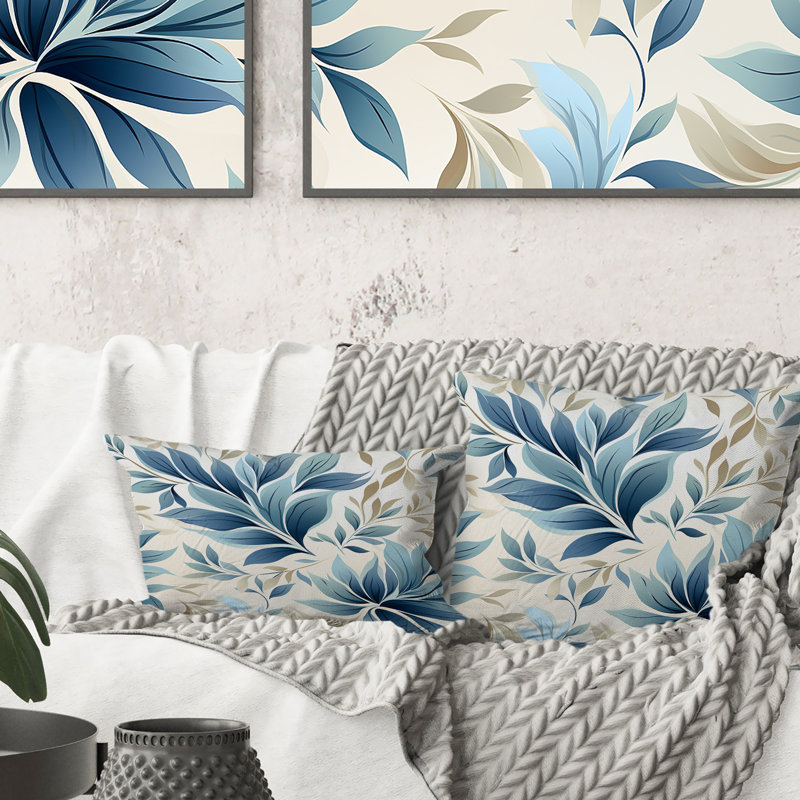 Coussin décoratif imprimé floral Tranquil Patterns I, H 18 po x l 18 po