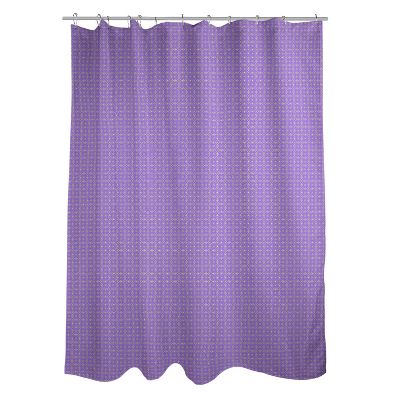 Rideau de douche simple Katelyn Elizabeth, Mauve / Jaune