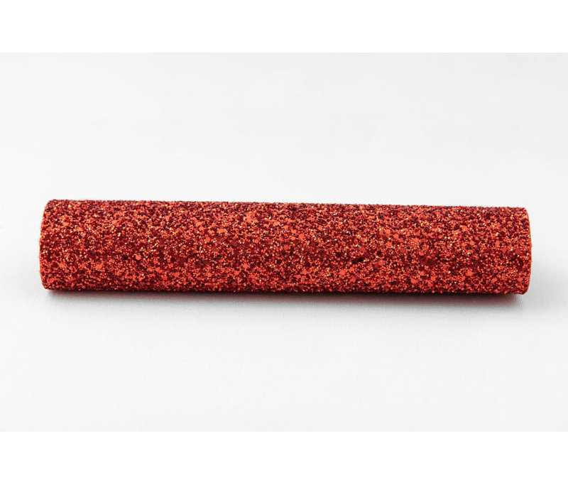 Papier peint à paillettes rouge clair de 55 po Crawford Ruby Red - vendu à la verge, Ruby Red