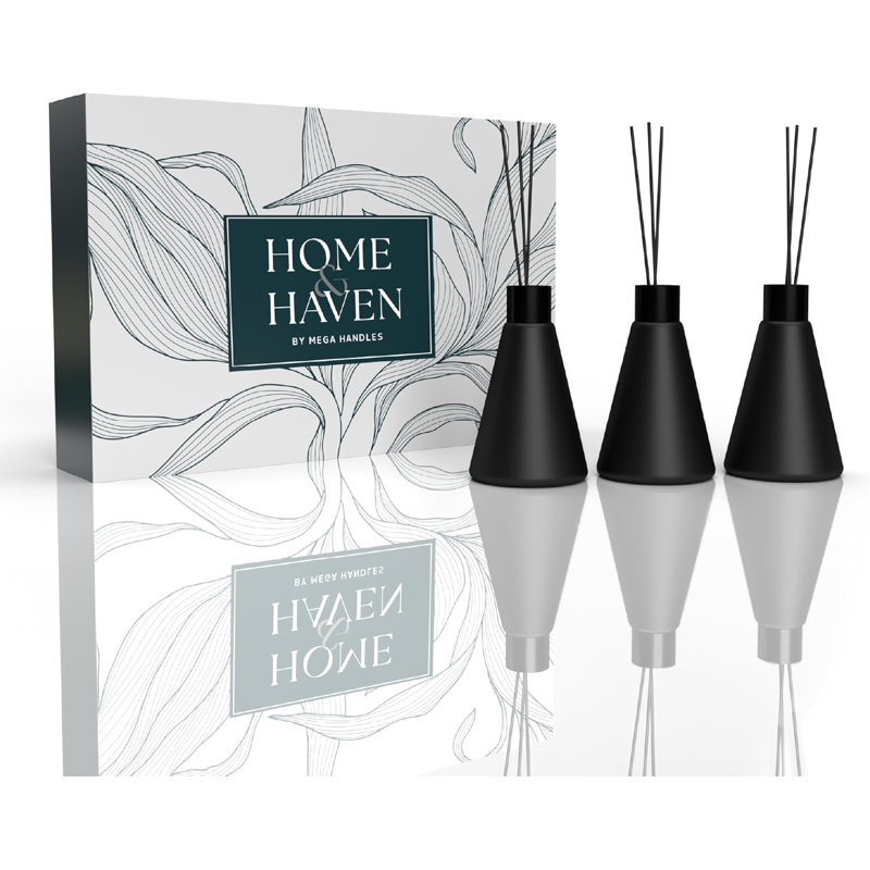 Ensemble de 3 diffuseurs à roseaux pour la maison et le bureau | Parfum naturel durable | Élégant décor d'aromathérapie en lavande, bois de santal et huiles essentielles