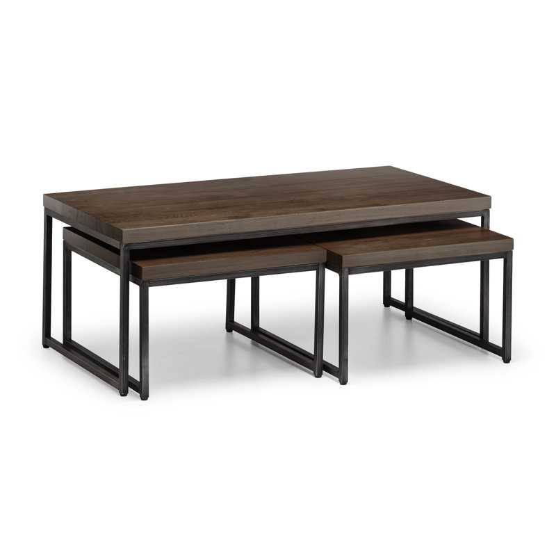 Perrott Solid Wood Sled Coffee Table, Dark Oak