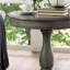 Table de bout en bois gris avec piédestal - taille ronde de 26 po de côté, style classique-2129641801