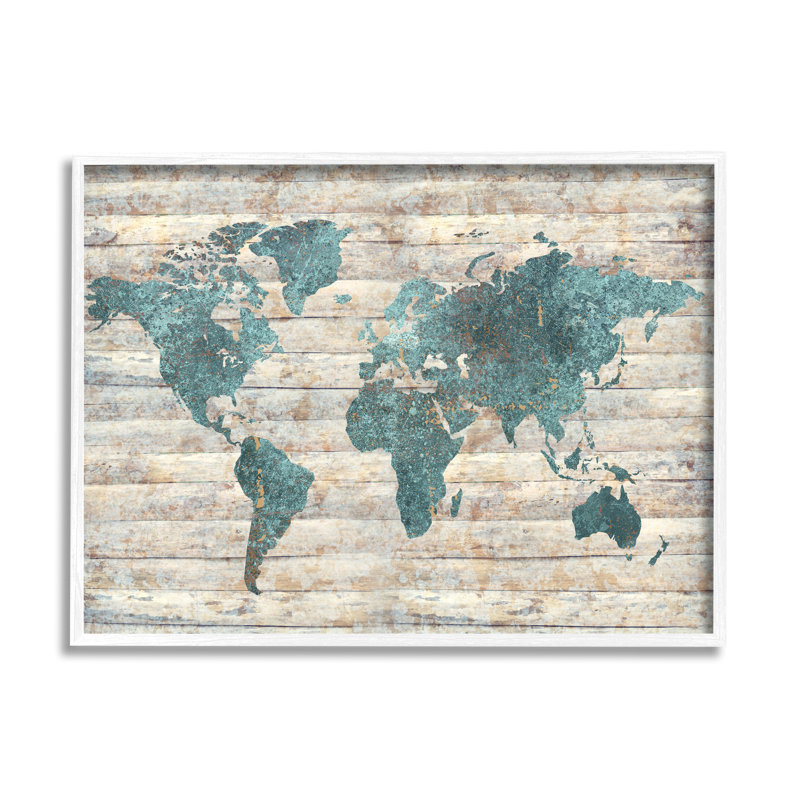 Carte intrigante à motif bleu sur motif rustique par Ziwei Li - impression, H 24 po x l 30 po