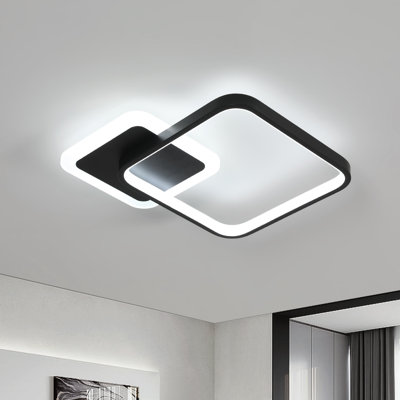 Square 33Cm LED Flush Mount With Remote