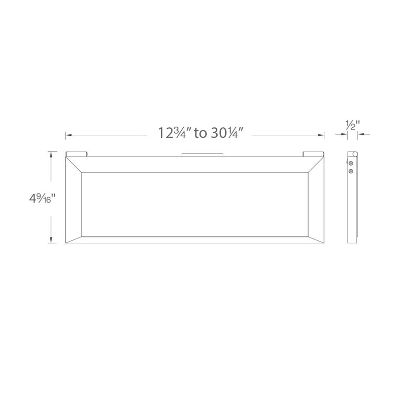 Barre d'éclairage 1 lumière Line ™, Blanc, H 4,56 po x l 18,58 po x P 0,5 po