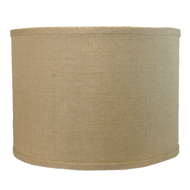 Abat-jour tambour en acrylique classique Ganya (araignée), Toile de jute naturelle, H 10 po x l 14 po x P 14 po