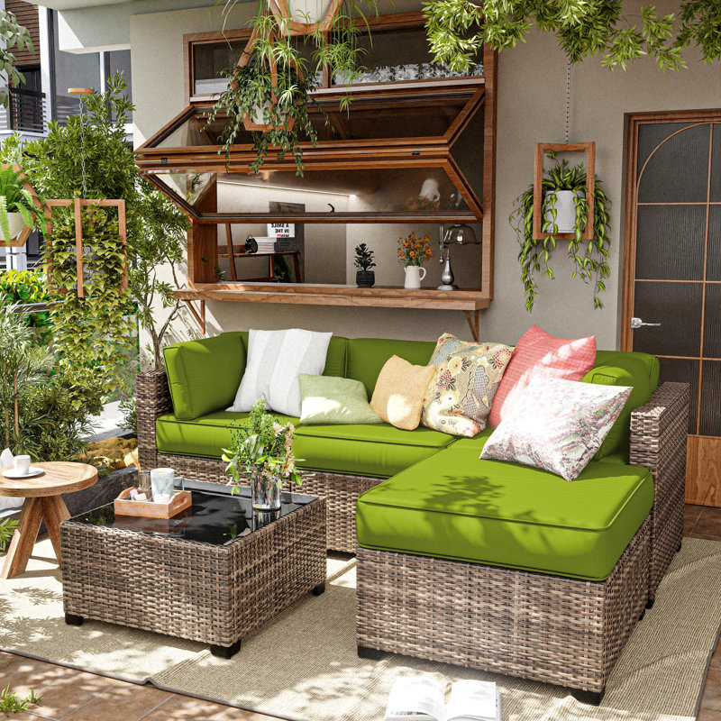 9 Pcs Outdoor Cushion Slipcovers All-Weather Patio Cushion Covers For Outdoor Furniture, Covers Only, Green