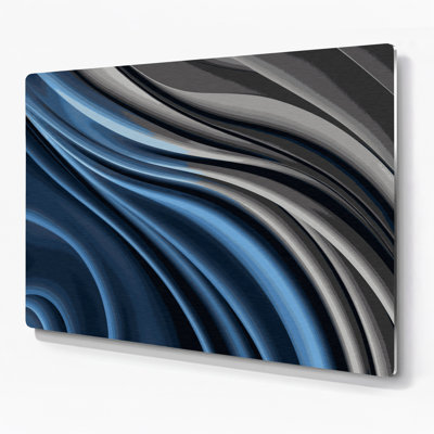 Gradient Abstract 97 Grey Metal Wall Art