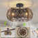 17” Cage Ceiling Fan With Light, Rustic Farmhouse Ceiling Fan With Remote Control, Low Profile Ceiling Fan Light