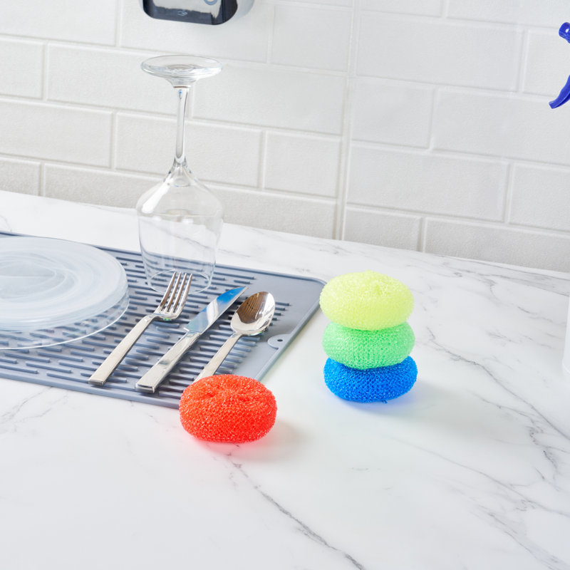 Éponges à vaisselle en plastique pour restaurant 40 pièces 2,95 po x 2,95 po x 0,98 po