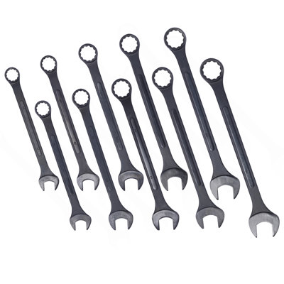 Metric Jumbo Combination Wrench Set Extra Large,10 PC  Metric  Black-Oxide Jumbo Combo Wrench Set 34-50Mm With Pouch