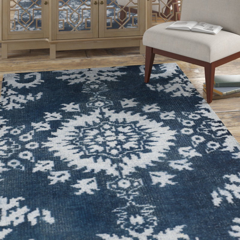Tapis en laine, viscose et coton noué à la main Stone Stone, Rectangle 6 pi x 9 pi