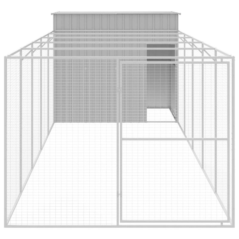 Niche pour chien en métal style iglo, H 71,3 po x l 84,3 po x P 260,2 po, Gris clair