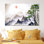 «Elegant Japanese Mountain View», reproduction d'art sur toile tendue sur toile 1P