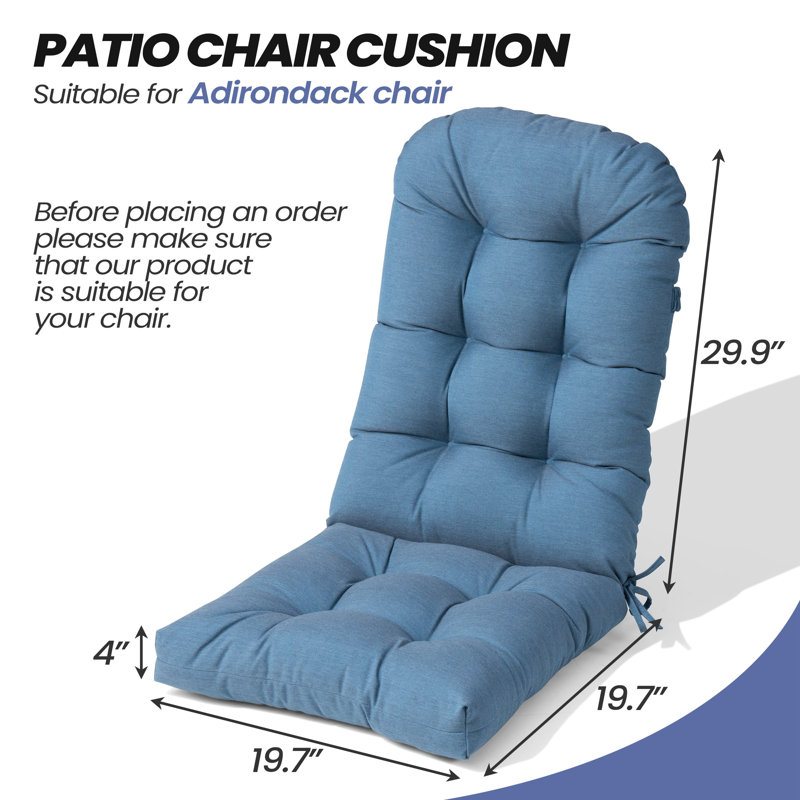 4" Thick Sunbrella Seat/back Cushion For Adirondack Chair, 2, Blue
