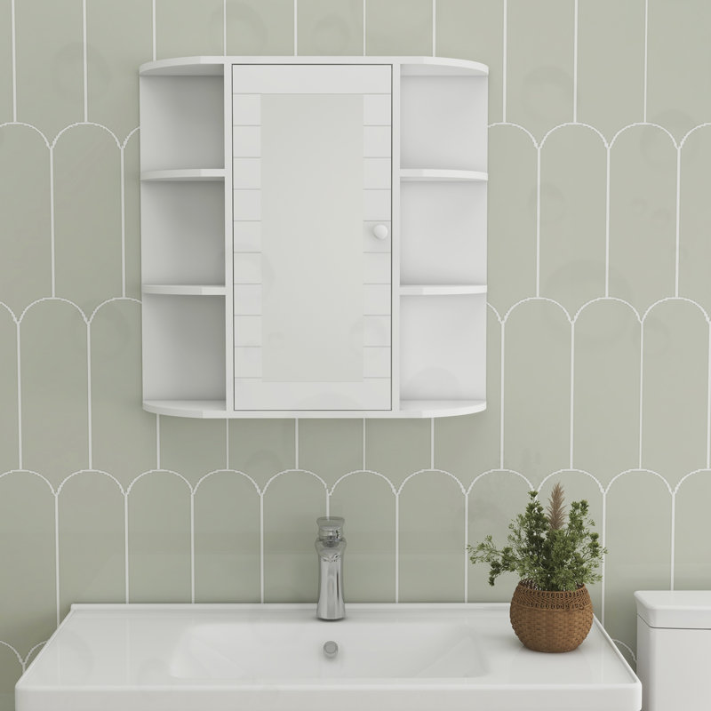 Armoire de salle de bain murale avec porte miroir