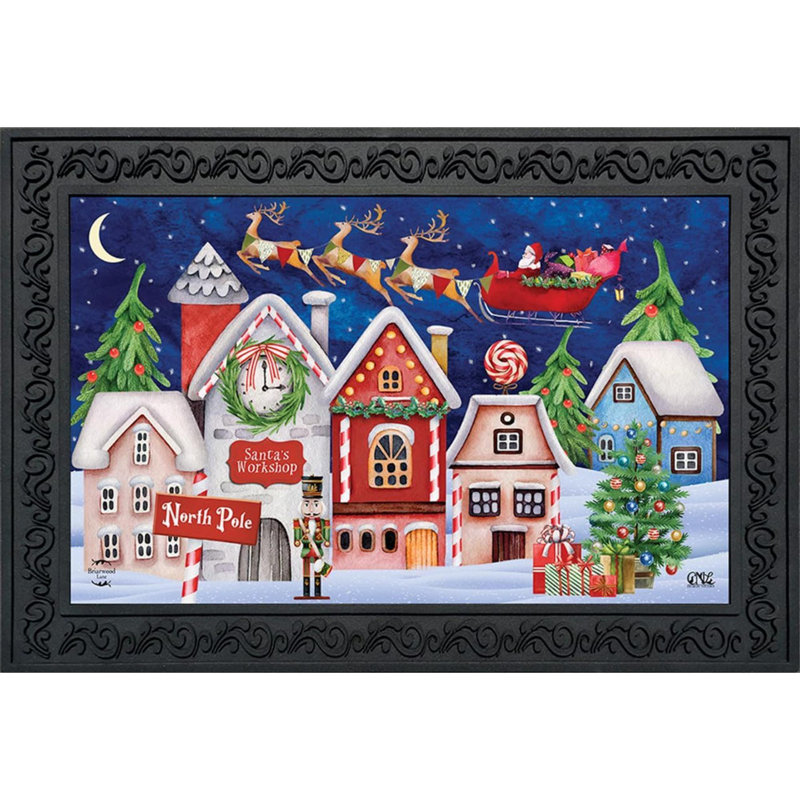 Doormat Indoor Outdoor North Pole Magic Christmas For Christmas Doormat