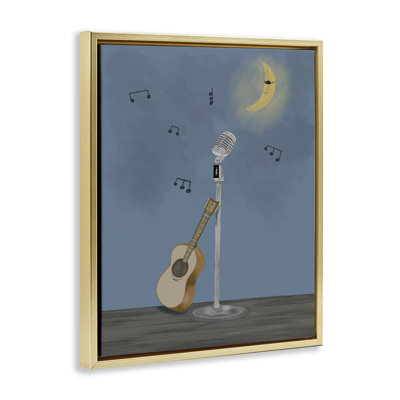 Cadre flottant musique et lune, design par Leslie Hermosa