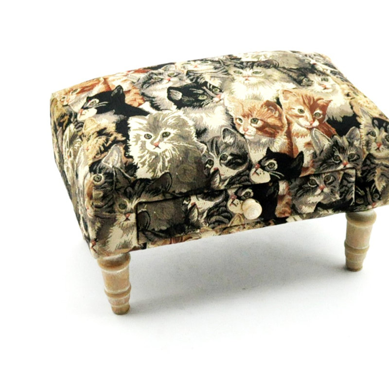Winchell 40cm Wide Rectangle Animal Print Ottoman with Storage, Hand-Finished Footstool, Stylish Living Room Accent