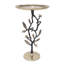 Table d'appoint de 24 pouces de hauteur en aluminium noir et or avec motif de grenade, table de bout enchanteresse, présentoir ou support à plante