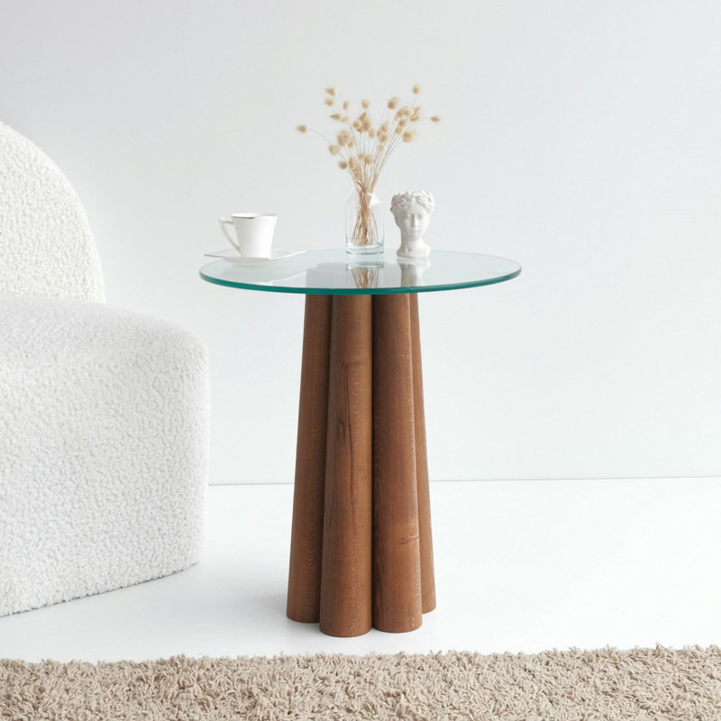 Glorias End Table, Transparent, 50" H x 45" W x 50" D, Walnut