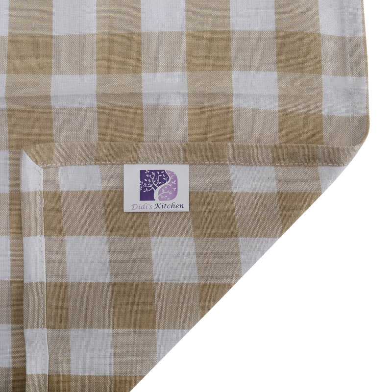Arlington Cotton Gingham Square Napkin, Beige/White