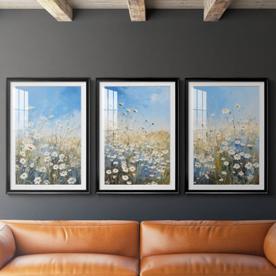 FLORAL Series XIX - reproduction encadrée sur mesure de qualité supérieure mate - 3 pièces