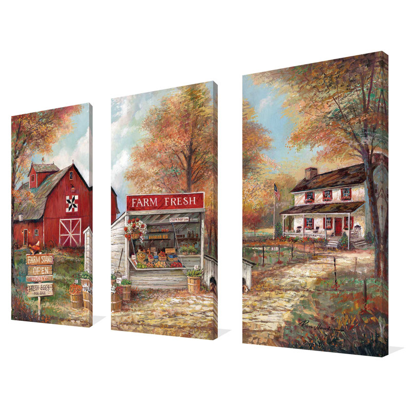 "Farm Fresh", ensemble de 3 impressions sur toile