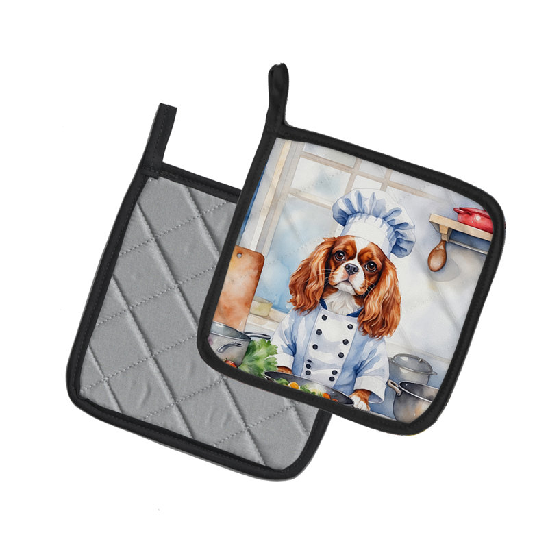 Caroline's Treasures The Dog Chef Polyester Potholder Set