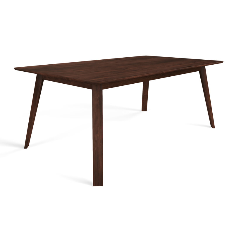 Table de salle à manger en bois massif Leclair, H 29 po x L 80 po x l 42 po, Café