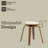 Hoxha Leather Round Dining Stool with Poplar Wood Legs and Swivel-1706171481