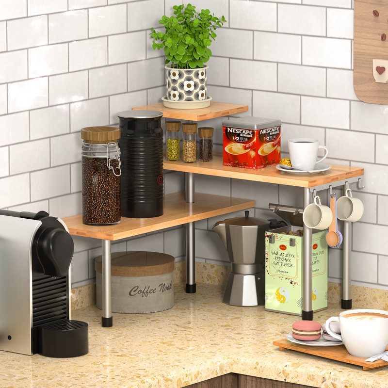Cabinet Shelving Rack, Natural/Silver