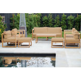 Venice Teak 8 Piece Deep Seating Group With Coffee Table