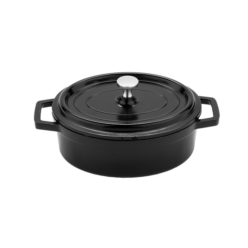 GET Cocotte ovale antiadhésive en fonte d'aluminium, 0,375 pte, Noir