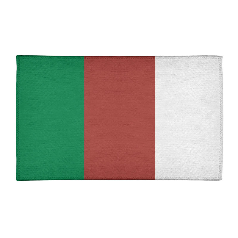 Tapis à rayures vert/doré, Rectangle 3 pi x 5 pi