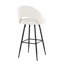 Tabouret de bar à hauteur fixe en métal et tissu avec repose-pieds carré - ensemble de 2-125535672-125535675