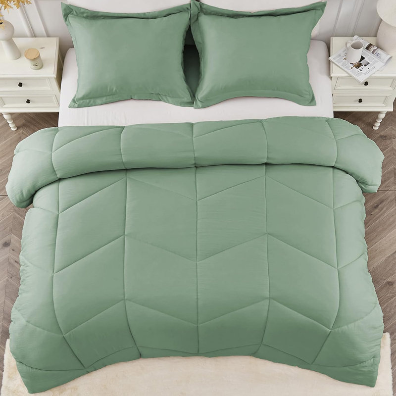 Édredon en duvet synthétique toutes saisons, Grand, Vert sauge