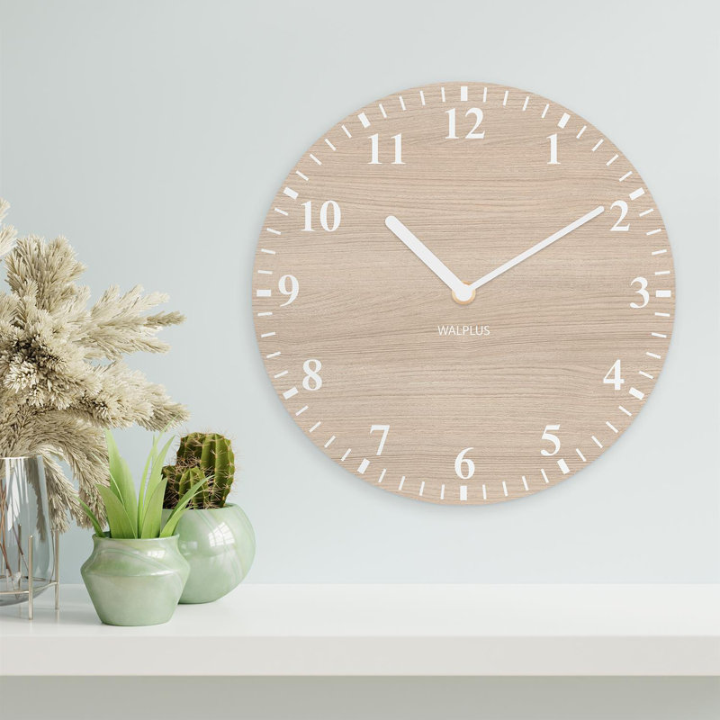 Solid Color Classic MDF Wall Clock, Brown