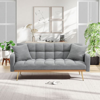 69''Modern Teddy Tufted Convertible Futon Sofa Bed