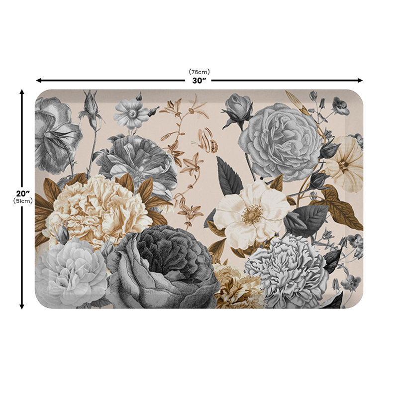 Tapis de cuisine anti-fatigue Pivoines et Roses