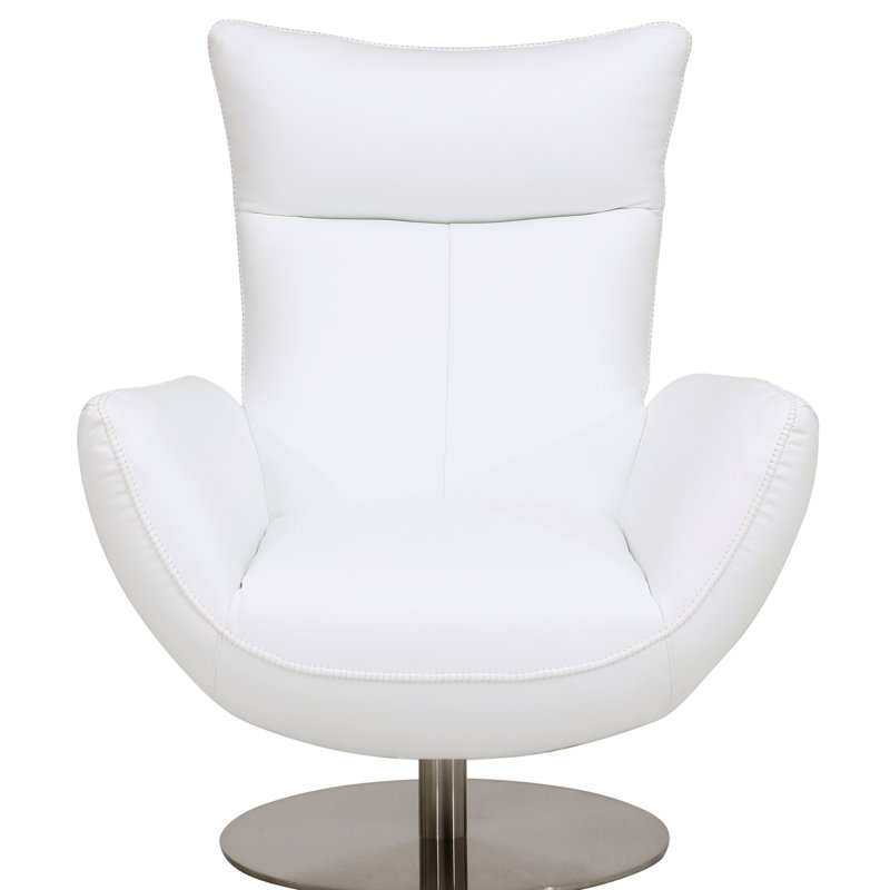 Chaise rembourrée en cuir italien moderne, Blanc